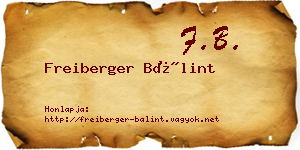 Freiberger Bálint névjegykártya